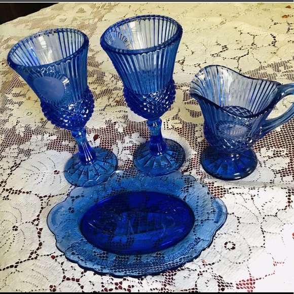 Vintage Other - Vintage 70s Fostoria Cobalt Blueware Mount Vernon